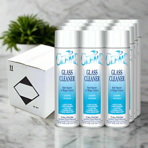 Claire Gleme Glass Cleaner, Fresh Scent, 19 oz Aerosol Spray, Dozen