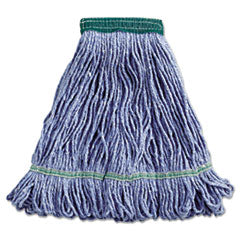 Blue Cotton/Synthetic Blend Saddle-Type LoopEnd Wet Mop w/Tailband , Medium Size, Each