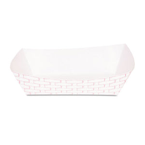 Paper Food Baskets, 2lb Medium Capacity, Red/White, 1000/Carton (Food Trays)