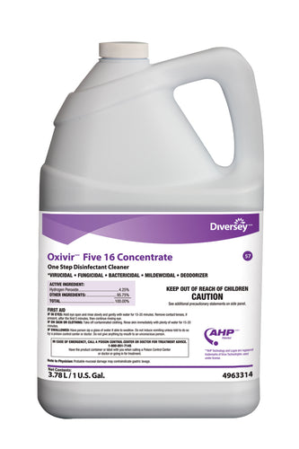 Oxivir Five 16 One-Step Disinfectant Cleaner, 1gal Bottle, 4/Carton by Diversey
