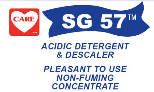 SG 57 Acidic Detergent & Descaler (Remove Hard Water Scale), 4-1 gallons/case